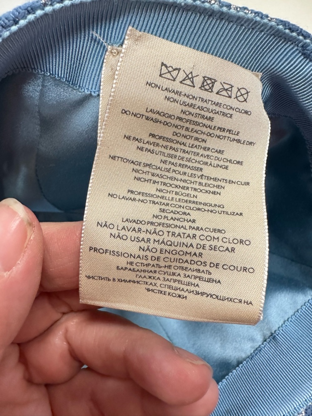 Gucci Blue GG Monogram Metallic Baseball Cap Hat Size S 56cm Made in Italy - Picture 8 of 11